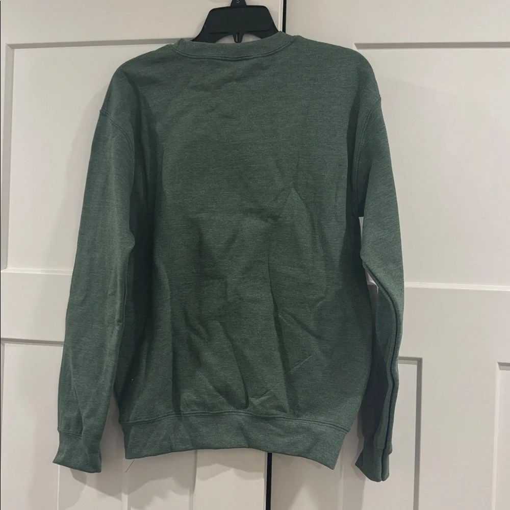 Willy Lou Boutique Green Crewneck Sweatshirt, Red Plaid Christmas Bow, Small - Picture 4 of 4